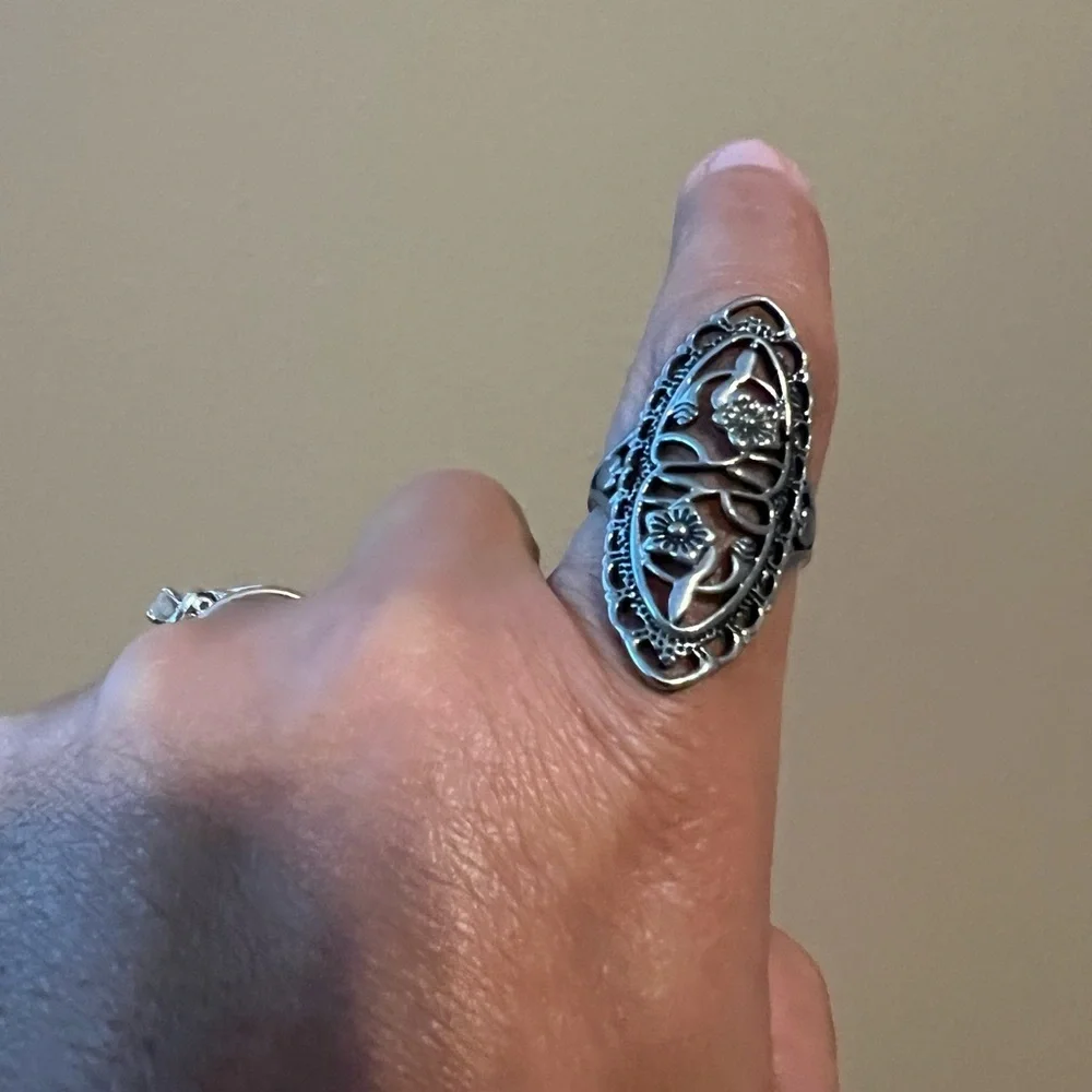 Silver Filigree Statement Ring - Picture 5 of 7